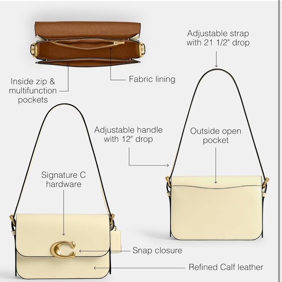 Coach Cream Sage Shoulder Bag NWT - Picture 3 of 5